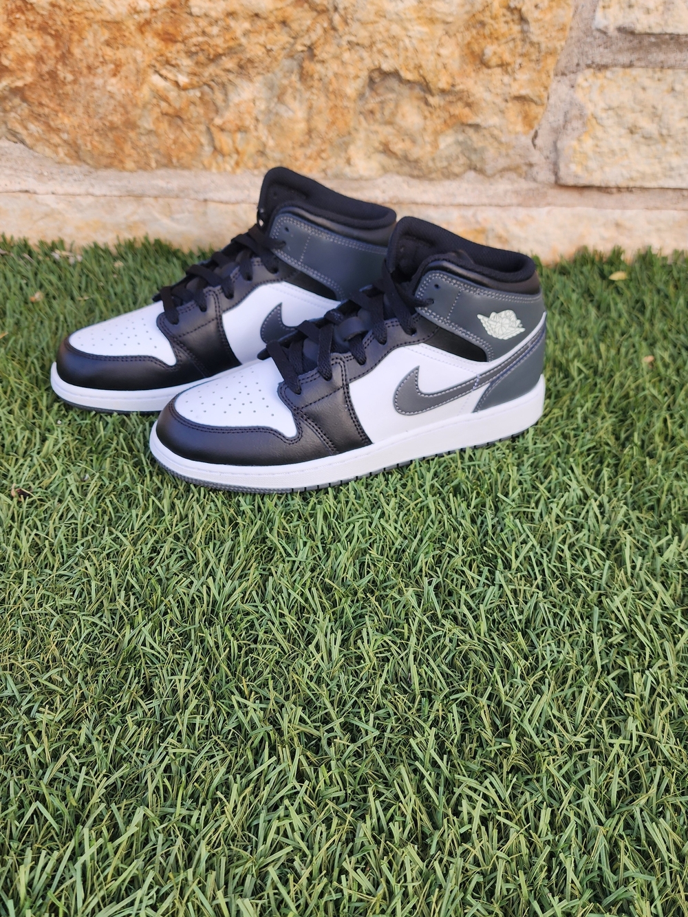 Nike Air Jordan 1 Mid Black White Grey Sneakers